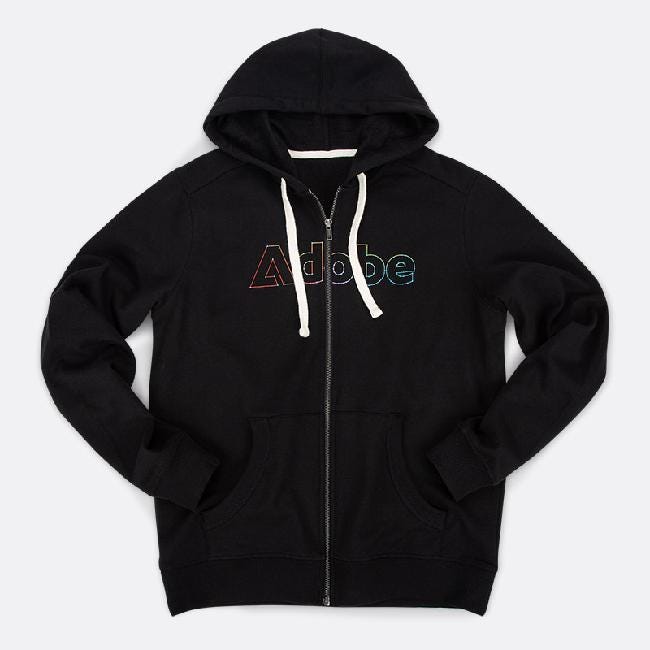 Bezier full-zip hoodie – Black
